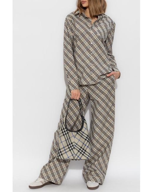 Burberry Gray Checkered Trousers