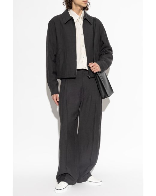 Lemaire Black Pleated Trousers for men