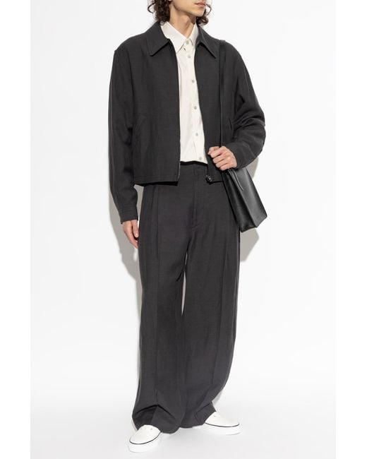 Lemaire Black Jacket With Collar for men