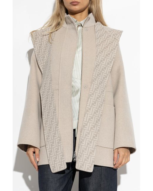 Fendi Natural Wool Coat