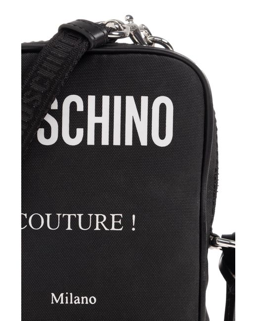 Moschino Black Shoulder Bag With Logo, for men