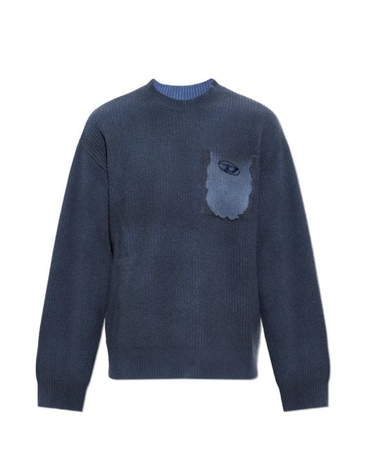 DIESEL Blue Wool Sweater 'K-Pickler' for men