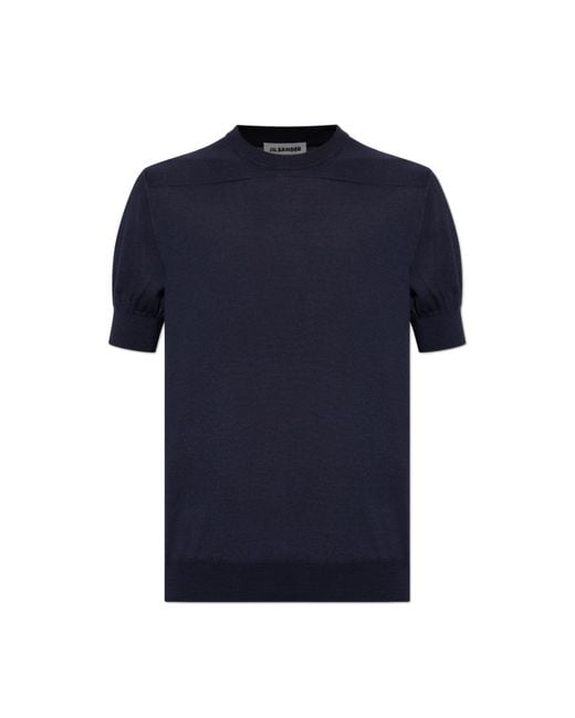 Jil Sander Blue Wool T-Shirt for men