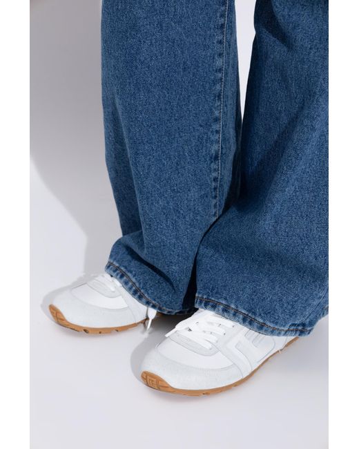 Balmain White "Racer 45" Sports Shoes