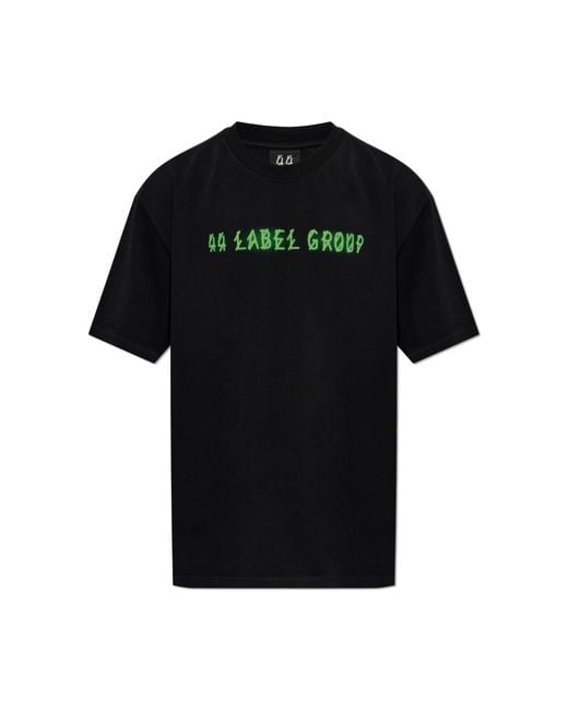44 Label Group Black Printed T-Shirt for men