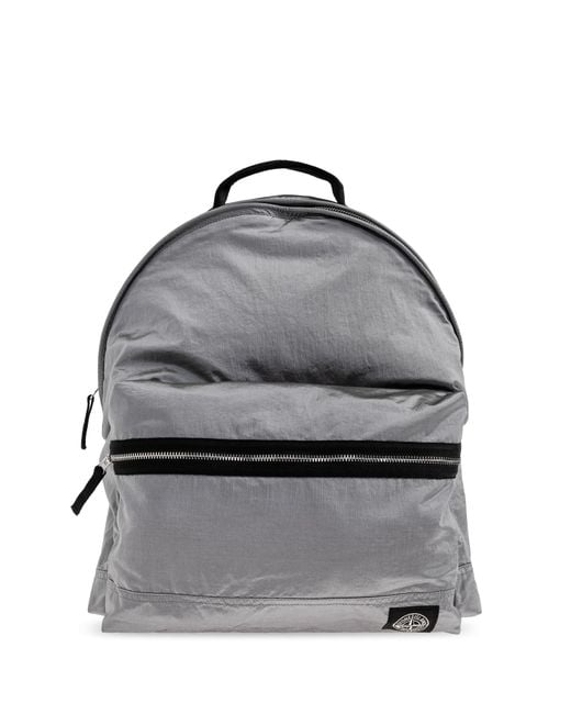 Stone Island Gray Backpack With Logo for men