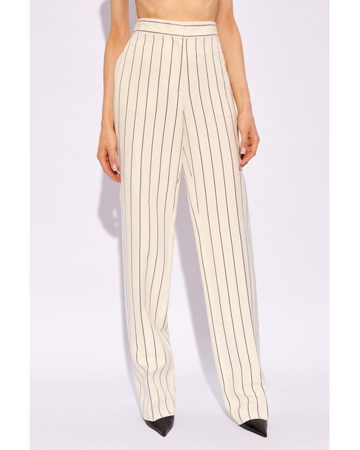 Stella McCartney White Striped Pattern Pants,