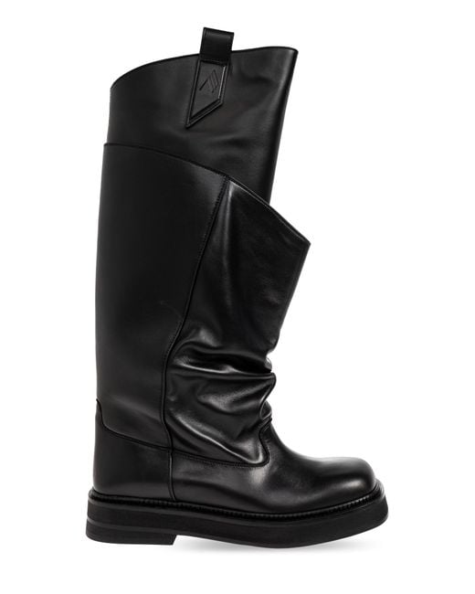 The Attico Black Platform Boots 'New Robin Passeggiata'