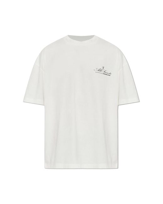 AllSaints White T-Shirt 'Skullcup' for men
