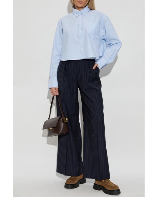 AMI Blue Oversize Shirt With Pocket