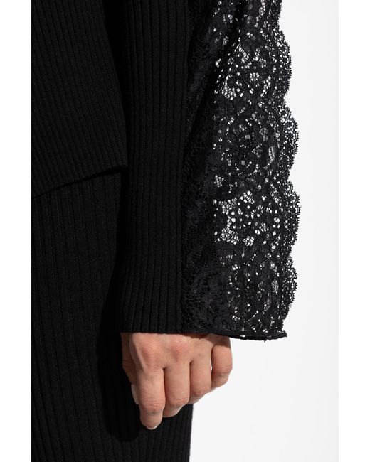 Blumarine Black Ribbed Cardigan