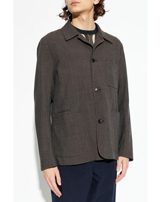 Paul Smith Black Wool Blazer With Check Pattern for men