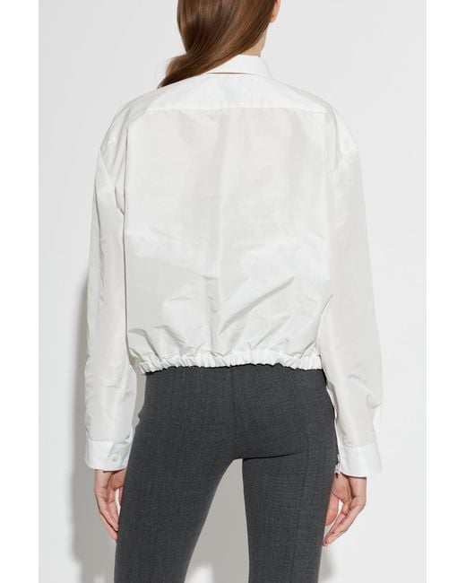 Jil Sander White Lightweight Jacket With Drawstring