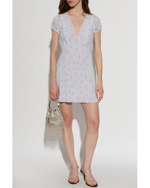 LoveShackFancy Gray Short Dress 'Yasmin'
