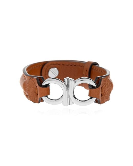 Ferragamo Brown Bracelet With Logo for men