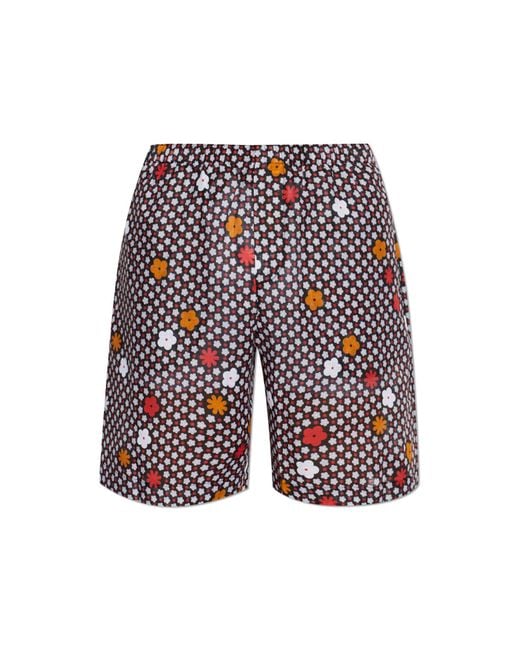 MM6 by Maison Margiela Red Shorts From The "Beachwear" Line for men