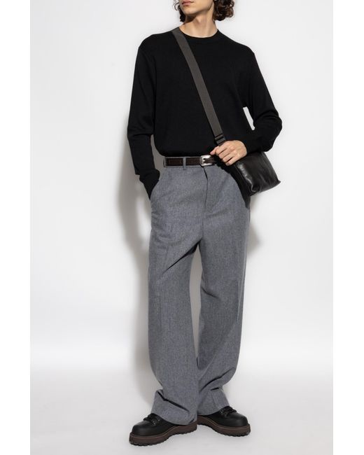 AMI Black Wool Sweater With Logo for men