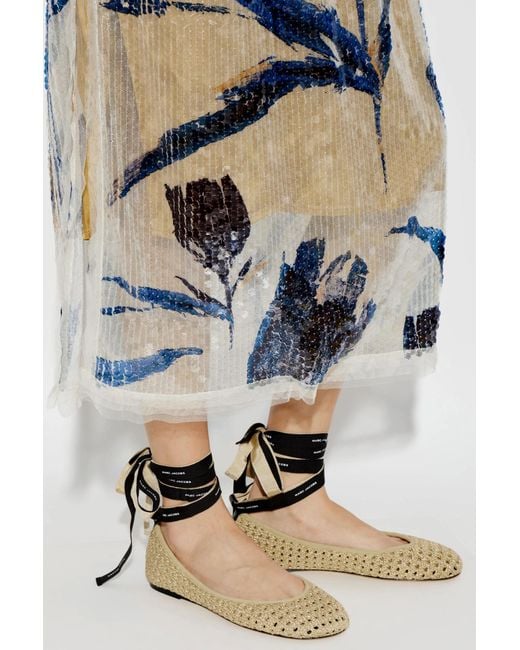 Marc Jacobs Metallic Ballet Flats With Lurex Thread