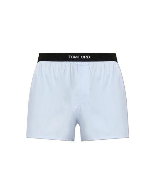 Tom Ford Blue Boxer Shorts With Logo for men