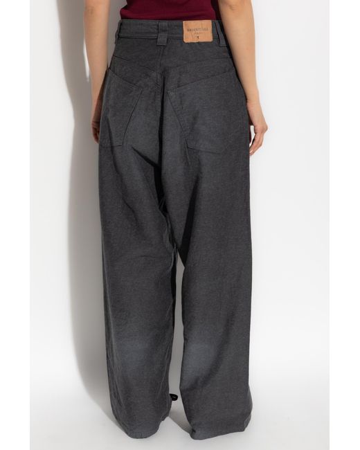 Balenciaga Purple Wide-Leg Jeans