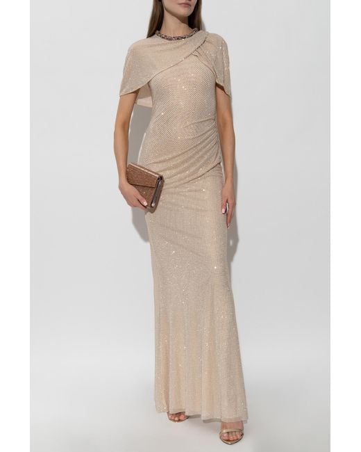 Self-Portrait White Long Sequin Dress