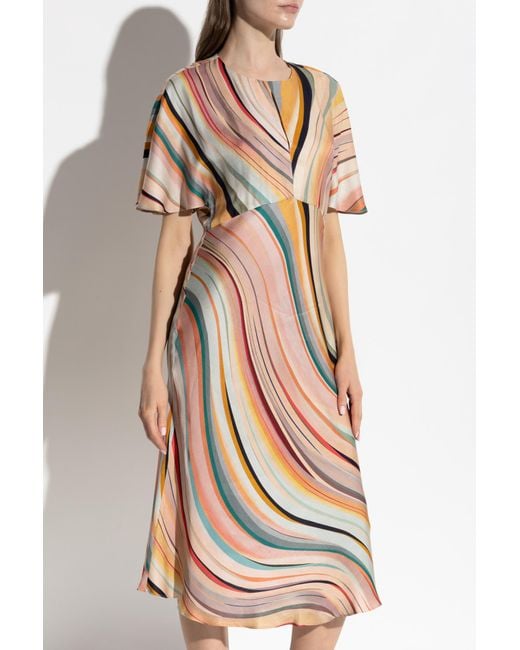 Paul Smith White Dress With Stripe Pattern