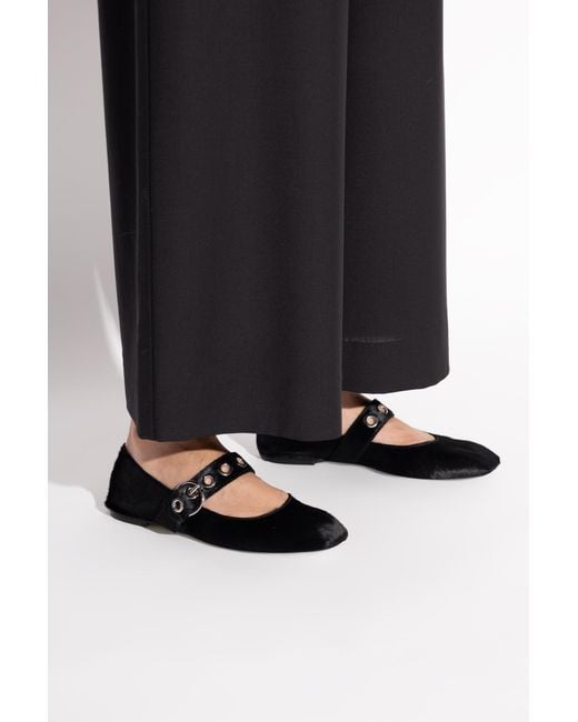 Aeyde Black Ballerinas "Uma"