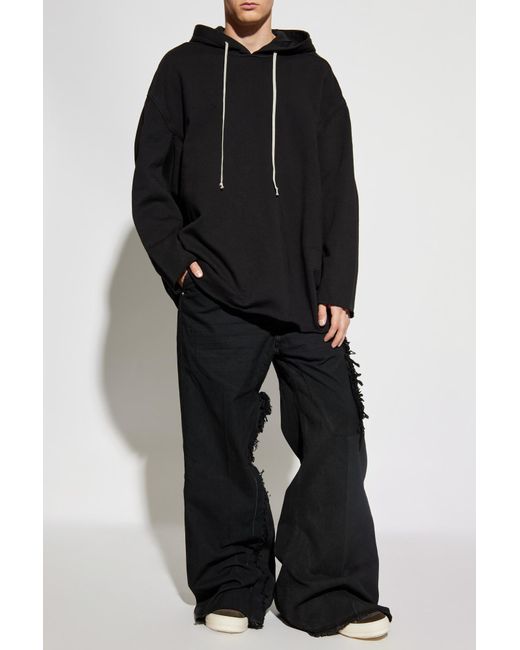 Rick Owens Black Hoodie 'Peter' for men
