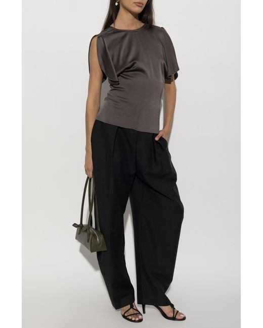 Victoria Beckham Black Satin Top