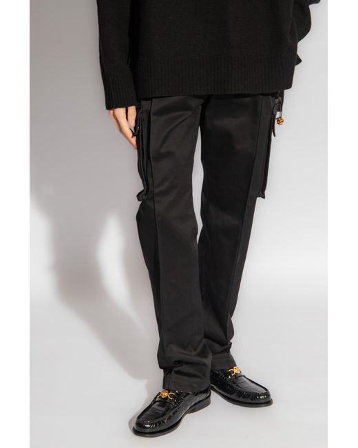 Versace Black Cargo Trousers, for men