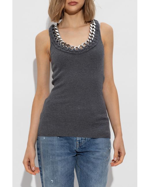 Stella McCartney Black Top With Decorative Chain