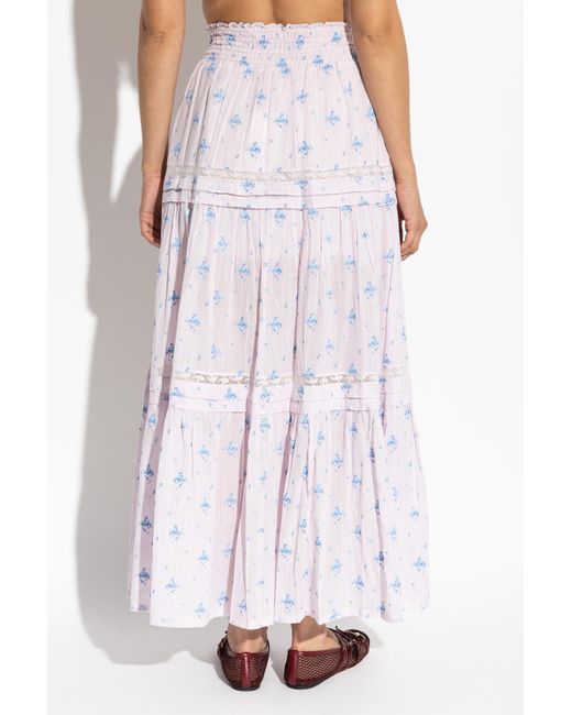 LoveShackFancy Purple Skirt "Phia"