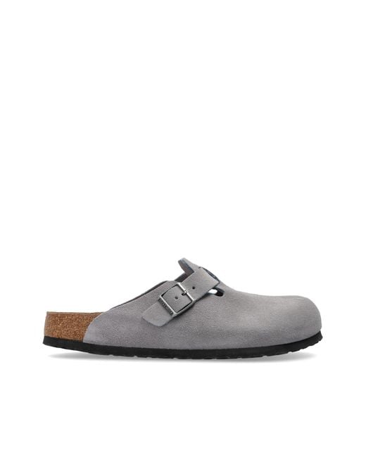 Birkenstock White 'Boston' Slides for men