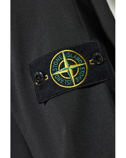Stone Island Blue Jacket With Logo Patch for men