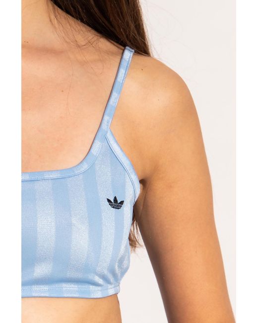 adidas crop top blue