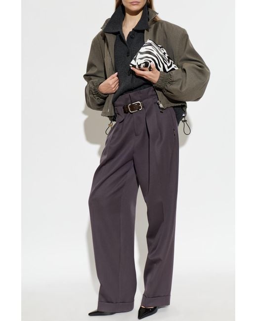 The Attico Blue Cardigan With Collar