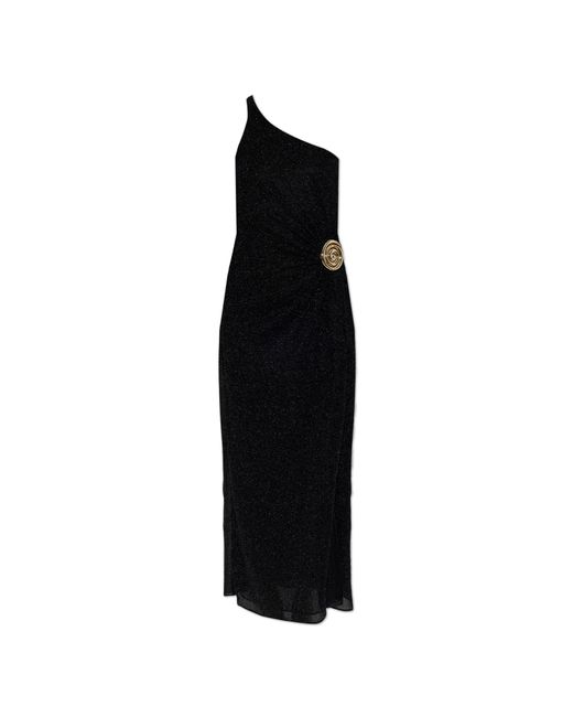 Oseree Black Dress With Lurex Thread