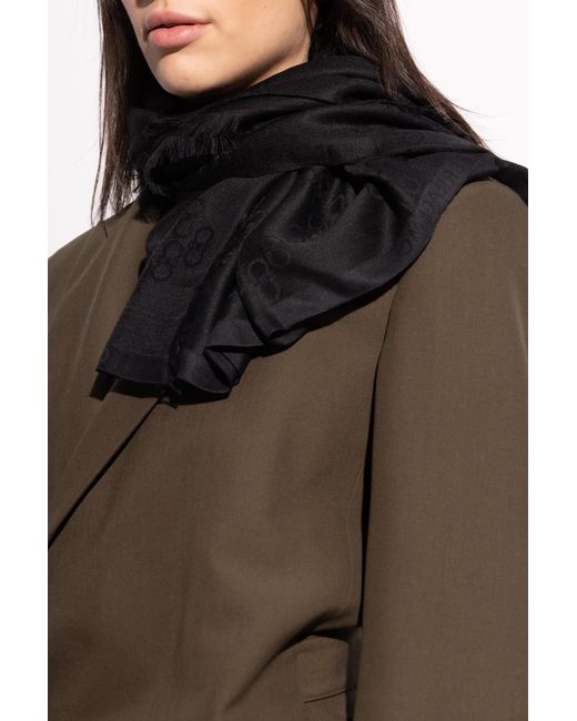 Ferragamo Black Scarf With Monogram