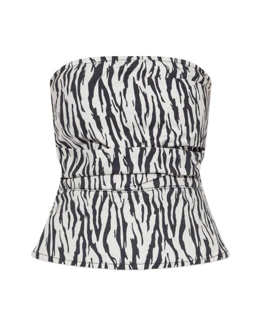 ROTATE BIRGER CHRISTENSEN Black Top With Animal Motif
