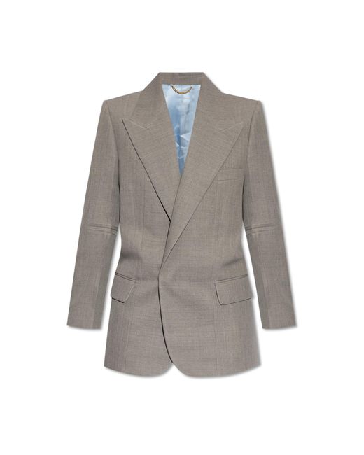 Victoria Beckham Gray Wool Blazer