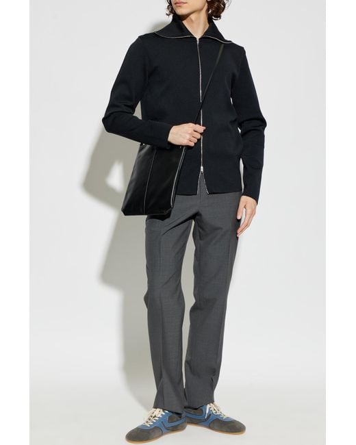 Jil Sander Gray Wool Pleated Trousers for men