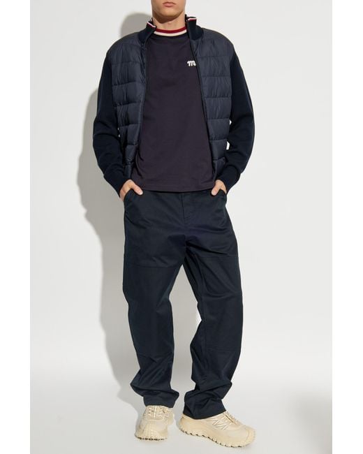 Moncler Blue Cardigan With Down Insert for men