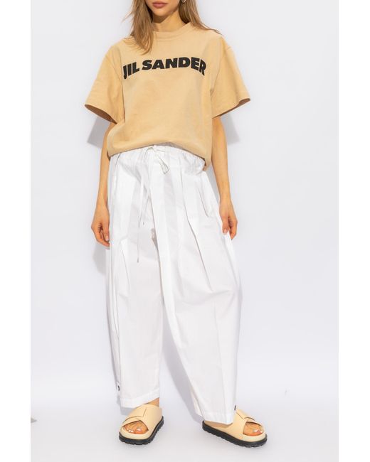 Jil Sander White Oversize Trousers