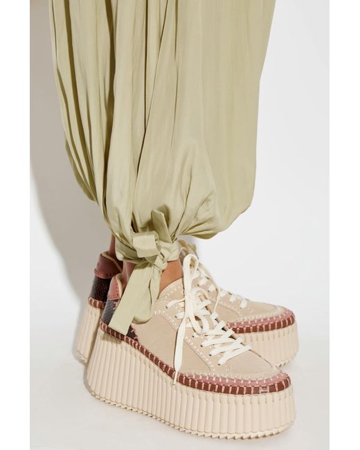 Chloé Pink Sport Shoes "Nama" With Wedge Heel