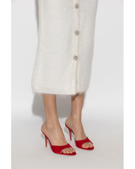 AMINA MUADDI Red Heeled Mules "Elodie"