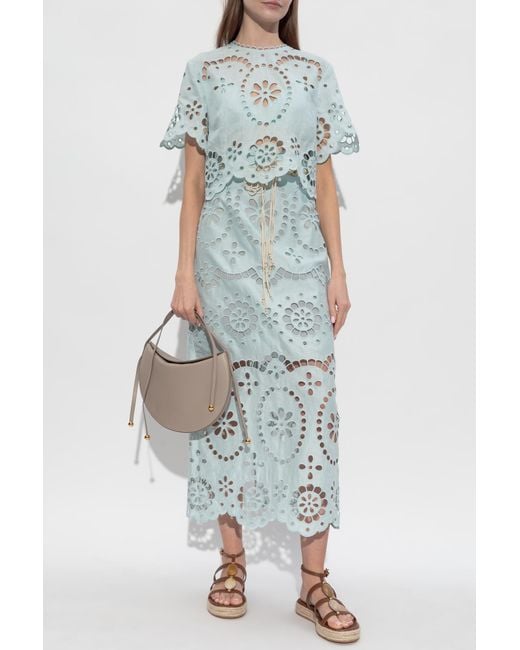 Zimmermann Blue Lace Top