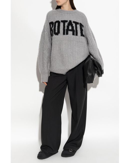 ROTATE BIRGER CHRISTENSEN Gray Sweater With Logo