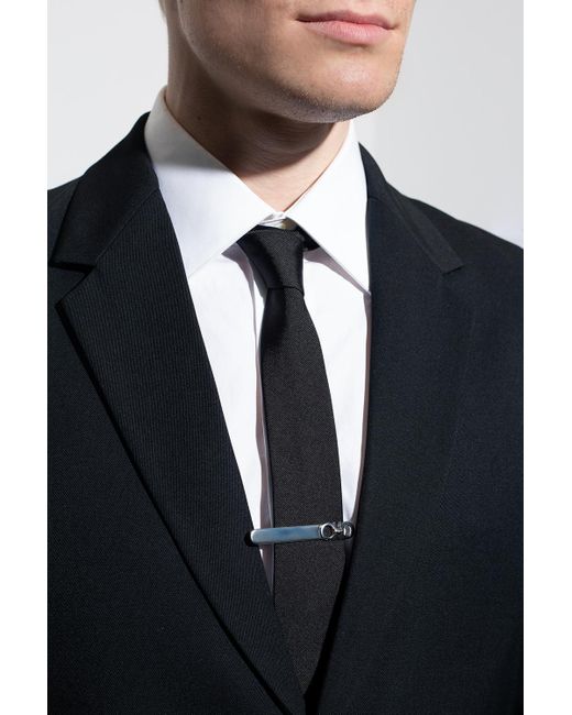 Ferragamo White Tie Clip for men