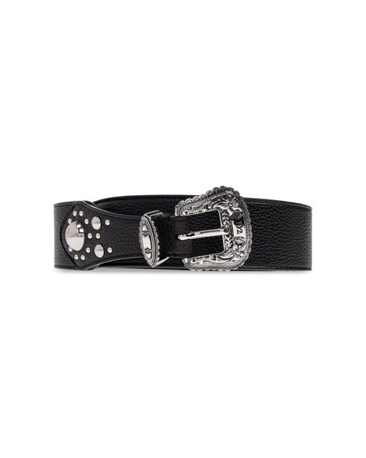 DSquared² Black Leather Belt