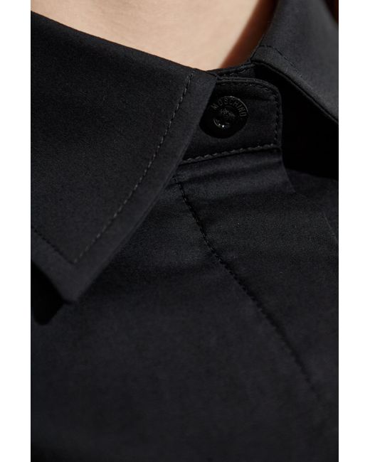 Moschino Black Shirt With Polka Dot Pattern